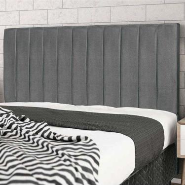 Imagem de Cabeceira Leblon Para Cama Box Queen 164 Cm Suede Cinza