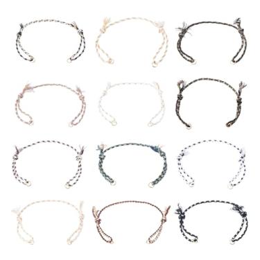 Imagem de Bestewelry 36 peças pulseiras ajustáveis meio acabamento, cordão trançado boêmio, 12 cores, pulseira de amizade para mulheres, joias, presente de aniversário