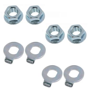 Imagem de Meuey Lyot Silver M12 Porcas de bloqueio de roda de bicicleta elétrica, conjunto de parafusos de montagem de motor para cubo de bicicleta, porca de cubo de bicicleta, arruelas de segurança para