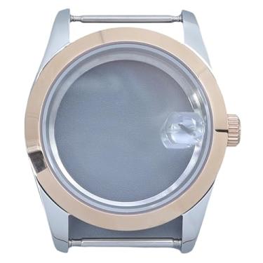 Imagem de FEIYASHI Caixa de relógio mergulhador de aço inoxidável de 36/39 mm, vidro de cristal de safira para movimento NH35/NH36 38 Miyota8215, Tampa inferior de vidro 1, 39MM+Miyota8215 8205 Movement, Caixa