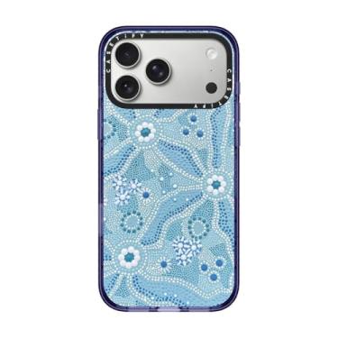Imagem de CASETiFY Capa Impact para iPhone 17 Pro Max [fina/compatível com Magsafe/2,5 m. Proteção contra quedas de grau militar 4X] - Nadyung (água) - Arte aborígene - Azul suave