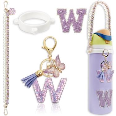 Imagem de Acessórios de letras para garrafas de água Owala – 680 g 947 g 1,134 g, com lindo pingente inicial e alça de alça, compatível com Free Sip, copo de café, Owala Kids, Sway, Stanley Cup Accessories