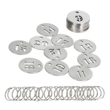 Imagem de NumRealm Etiquetas numéricas com anéis, etiquetas de identificação de chave de aço inoxidável 304 de 2,5 cm, etiquetas de número de metal - 1 a 10