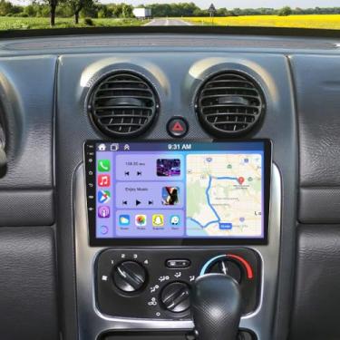 Imagem de Rádio veicular 4G + 64G para Jeep Liberty 2002-2007 com CarPlay sem fio e Android Auto, tela sensível ao toque de 10,1 polegadas, Android 14, suporte estéreo para carro duplo, Bluetooth, GPS, WiFi