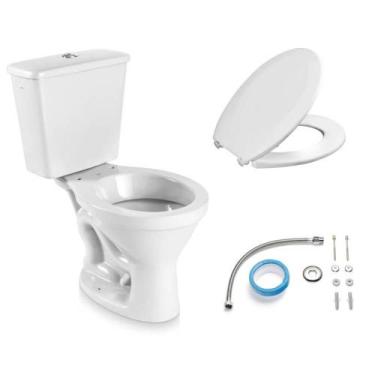 Imagem de Kit Bacia com Caixa Acoplada Sabará com Assento + Kit para Instalação 