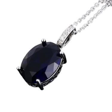 Imagem de TIRROMAJA Novo colar com pingente moderno 2025 elíptico grande 13 * 18 mm cor turmalina zircão colar pingente colar presente festa aniversário joias acessórios modernos presente criativo