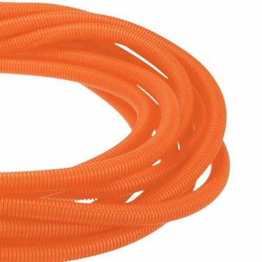 Imagem de DMiotech Tubo dividido de tear de arame de 15,2 m, protetores de cabo da Pet flexível para gerenciamento de cabos de conduíte para escritório, casa, jardim, laranja