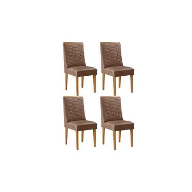 Imagem de Kit 4 Cadeiras De Cozinha Maldivas 4 Un Naturalle-corano Capuccino - Rufato