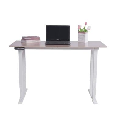 Imagem de HGTRH Mesa de pé Mesa ajustável em altura, Mesa de computador elétrica Altura ajustável 140 x 60, Infinitamente ajustável Mesa de assento em pé Mesas com 4 controles de memória para escritório em casa