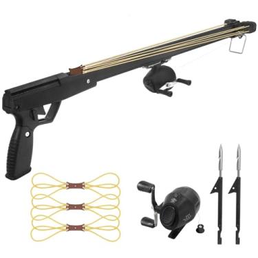 Imagem de ZHUOCE Estilingue de pesca profissional com carretel e trava de segurança de metal resistente para adultos estilingue para pesca e tiro