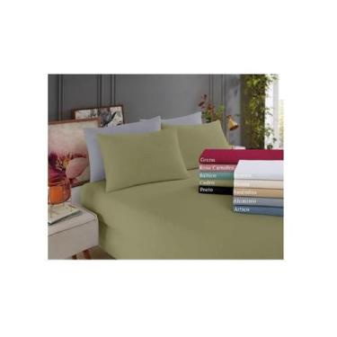 Imagem de Lençol Avulso Cama Casal Com Elástico Vivaldi Malha Verde - Sul Brasil