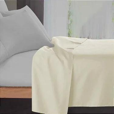 Imagem de Jogo de Cama Casal Premium Linea Queen Kaki 4 Peças 180 Fios - no-bran