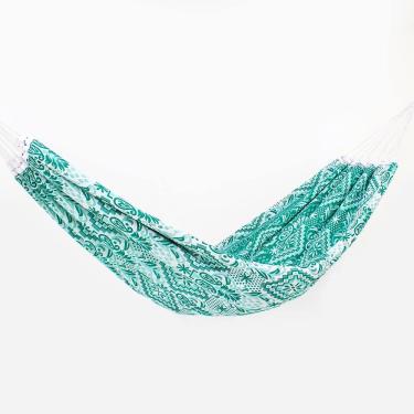 Imagem de Rede de Dormir Casal Indiana Verde com Branco