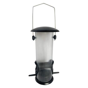 Imagem de Comedouro de pássaro suspenso em tubo com 2 portas alimentação 420ml para atrair pássaros ao ar livre jardim