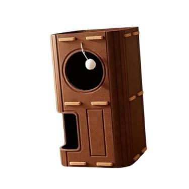 Imagem de Fenteer Casinha para Gatos, Árvore para Escalar, Condomínio a Arranhões, Abrigo, Cabana, Artigos para Animais de Estimação, Cama Multiuso de Feltro, 2 Níveis