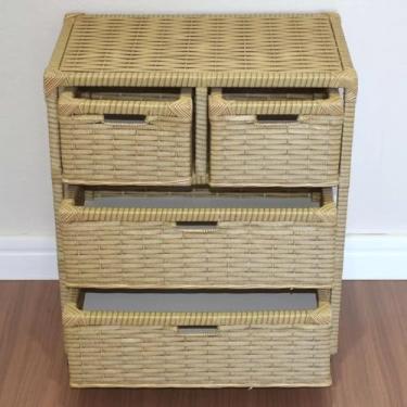 Imagem de Gaveteiro Tipo Cômoda Grande 4 Gavetas – Organizador para Quarto Casal ou Solteiro em Fibra Sintética(Banana)