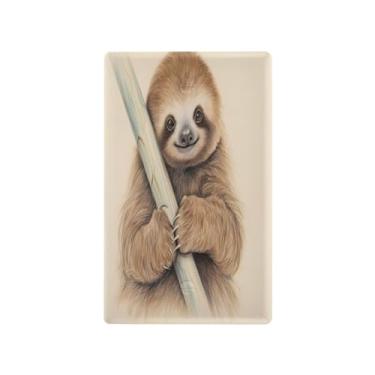 Imagem de Wassud Preguiça no ramo (2) placa de cobertura de interruptor de luz, 1 capa de tomada em branco placa de parede decorativa decoração de casa sala de estar quarto