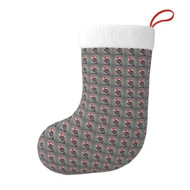 Imagem de Meia de Natal com estampa de futebol americano, para lareira, árvore de Natal, decoração de família, presente