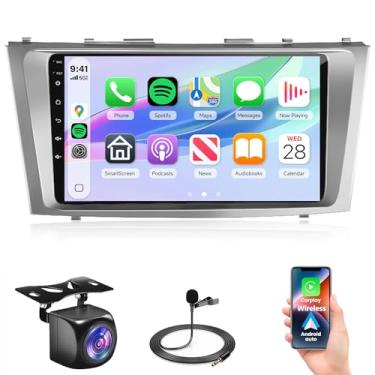Imagem de Rádio veicular sem fio 4G + 64G Carplay para Toyota Camry 2006-2011, Rimoody Android 13, estéreo, Android, navegação automática, WiFi, tela sensível ao toque, Bluetooth, FM EQ, câmera de backup com