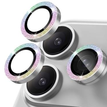 Imagem de Protetor de lente de câmera para iPhone 17 Pro, anel de metal de liga de alumínio individual com glitter, protetor de tela de vidro temperado 9H, protetor de tela de luxo HD antiarranhões acessórios
