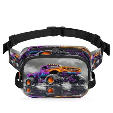 Imagem de Monster Truck Pochete amarela legal para mulheres e homens com alça ajustável, bolsa transversal, bolsa de peito, bolsas de bumbum, bolsa de estilingue, Cor 2