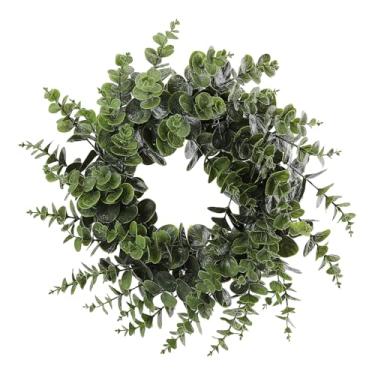 Imagem de Guirlanda de eucalipto de Natal de 58 cm, guirlanda de inverno para porta da frente com folhas de eucalipto falsas, decoração de Natal o ano todo para decoração de Natal em casa, ambientes internos e
