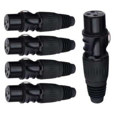 Imagem de Conector Xlr Fêma Linha Preto Metalico Storm 05 Unidades