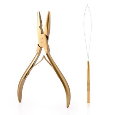 Imagem de Kit de ferramentas para extensão de cabelo Gomake: alicate, gancho, ag