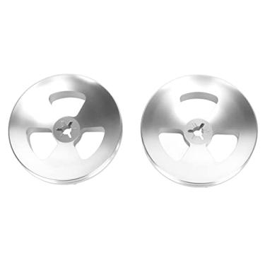Imagem de Akozon Adaptador de Eixo óptico de Hub NAB de 1 par de 1/4 de Polegada para Studer ReVox, Akai - Carretel de Base Polida de Alumínio para Abridor de Fita de Carretel para Carregamento Universal