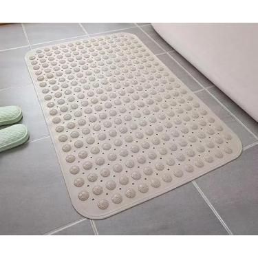 Imagem de Tapete Para Box Antiderrapante com Ventosas Tapete de Banheiro Massageador para os Pés Modelo Retangular (Caqui 539)
