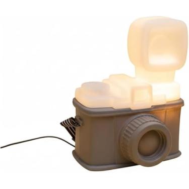 Imagem de Luminária Câmera Retrô Fun Light 31cm Bivolt | Abajur Fotografia Vintage Polietileno | Decoração Geek, Estúdio, Quarto | Luz Difusa | Cabo 1,8m