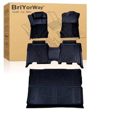 Imagem de BriYorWay Tapetes de carro para Ford Bronco 4 portas 2021 2022 2023 2024 2025 acessórios (não para Bronco Sport), para Ford Bronco 4 portas todos os climas tapetes automotivos e forro de carga