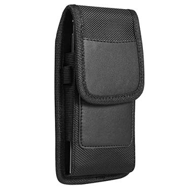 Imagem de Coldre de telefone resistente para iPhone SE 3 2022 / SE 2nd 2020 / iPhone 13 Mini/iPhone 12 Mini/iPhone 8 7 6S, Galaxy S10e, Nokia 6300, Alcatel 1 Capa de nylon com clipe de cinto para celular