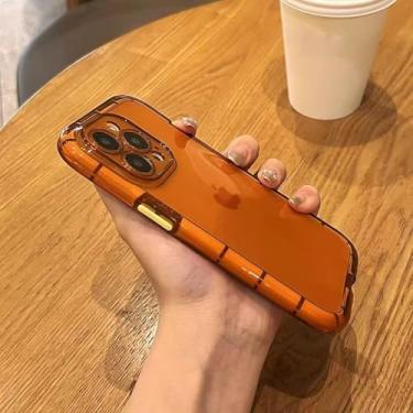 Imagem de HTVJFX Capa protetora transparente de luxo à prova de choque para iPhone XS Max (laranja para iPhone XS Max/Y)