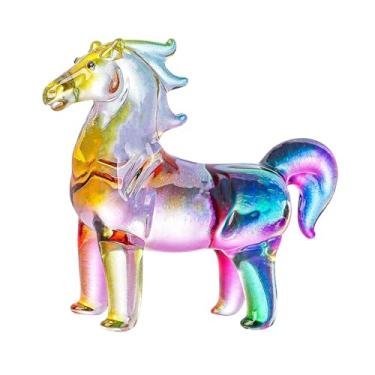 Imagem de Ｂｅｓｇａ Estatueta de Cavalo de Vidro, Elegante, Criativa e Robusta, Ornamento de Mesa, Escultura Artística Realista para Sala de Estar, Escritório ou Presente, Colorida