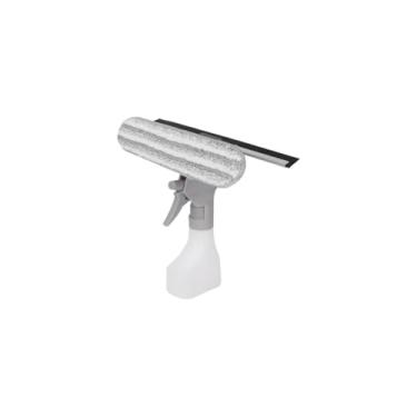 Imagem de Rodo Limpa Vidro com Recipiente, 250ml, Multicolorido, Materiais PP/PET/Microfibra/Alumínio/Borracha, 25x8x4,5cm, para Vidros e Espelhos