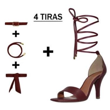 Imagem de Sandália Troca Tira Salto Alto Fino Luiza Sobreira Marsala-Feminino