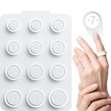 Imagem de Kit de tamanho de anel, ferramenta profissional de medição de dedo, anel inteligente encontre o seu anel antes de comprar, tamanho 4 a 15 (branco)