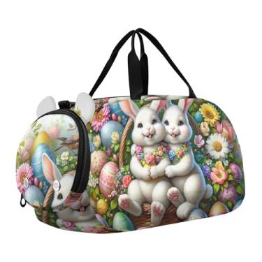 Imagem de Bolsa esportiva para meninos, fofa, coala, pôr do sol, romance, fim de semana, para viagem, bolsa de ginástica, bagagem infantil, Cesta de primavera para coelhinhos da Páscoa, Clássico