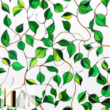 Imagem de Kromapolis Película de privacidade para janela de vidro fosco, adesivo de cobertura com bloqueio de UV para porta da frente, vitral decorativo para decoração de casa de banho e cozinha, 90 cm x 192 cm