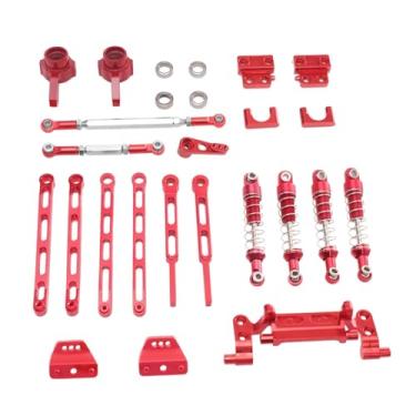 Imagem de TTETTZ Conjunto de Eixos Dianteiro E Traseiro para Carro RC 1:12, Kit de Atualização para Carro RC, Peças de Reposição, Suportes de Amortecedor Modificados D, Vermelho