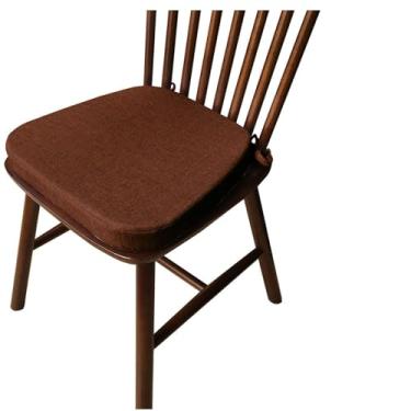 Imagem de Yadlan Almofadas para cadeira de sala de jantar, almofadas para cadeiras de cozinha antimanchas, com laços antiderrapantes, almofada de assento macia para banquinho, jardim E26 43 x 40 x 35 x 3 cm