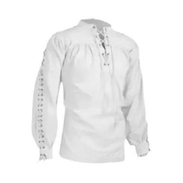 Imagem de Fantasia De Cavaleiro Medieval Verde Para Homens Adultos, Camisa Tunic