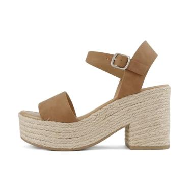 Imagem de Soda Plataforma feminina castle juta bico aberto tira no tornozelo plataforma, Nobuck marrom, 38