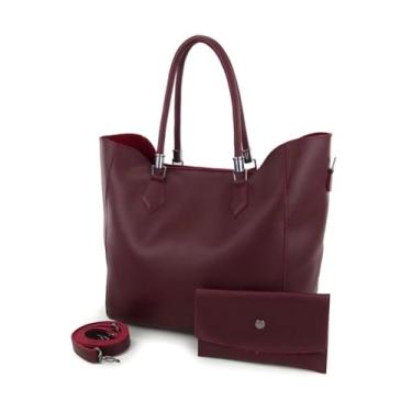 Imagem de Bolsa Helena Sacola Transversal e Necessarie Preta Trabalho Universidade e Viagem (HELENA VINHO)