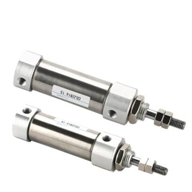 Imagem de Cilindro de ar pneumático de aço inoxidável CDJ2B10 CDJ2B16 Mini furo de haste única de ação dupla 10 mm 16 mm curso 5 ~ 150 mm com 1 peça magnética (curso de 10 mm, furo 10 mm)