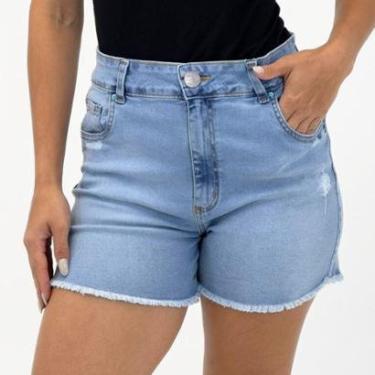 Imagem de Shorts Tanise Jeans Curto Destroyed Feminino-Feminino