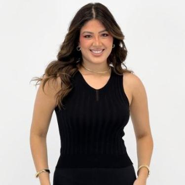 Imagem de Blusa Blue Rose Regata Gola V Tricot Feminina-Feminino