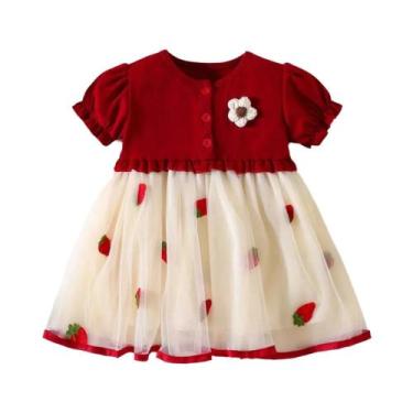 Imagem de Vestido Floral De Verão Para Menina Bebê Com Mangas Curtas, Roupas Fof