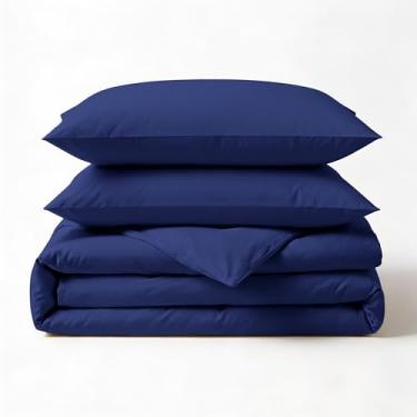 Imagem de Fabdreams Capa de edredom com certificação GOTS 100% algodão orgânico tamanho king size - cetim 400 fios - macio - sedoso - fecho de zíper - laços na borda - 1 capa de edredom (269 x 233 cm) + 2